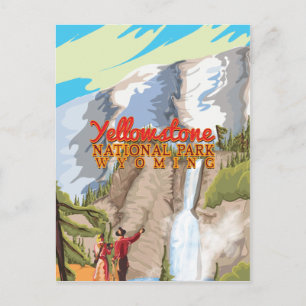 Yellowstone National Park Vintage Poster Briefkaart