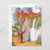 Yellowstone National Park Vintage Poster Briefkaart (Voorkant / Achterkant)