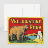 Yellowstone National Park Vintage Travel Briefkaar Briefkaart (Voorkant / Achterkant)