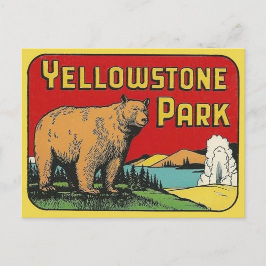Yellowstone National Park Vintage Travel Briefkaar Briefkaart (Voorkant)