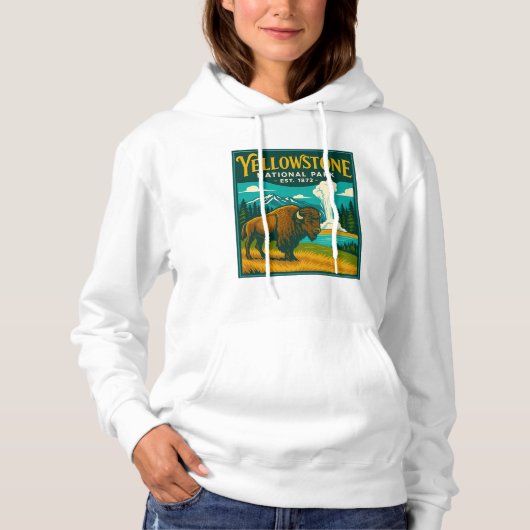 YELLOWSTONE NATIONAL PARK - Vintage Travel Poster Hoodie (Voorkant)