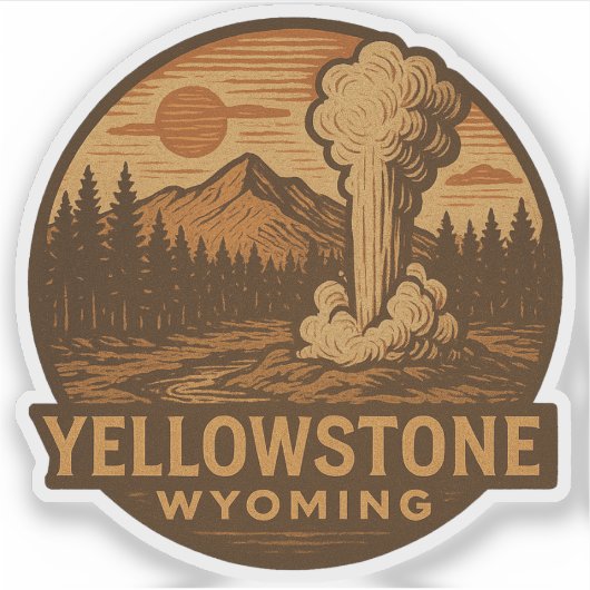 Yellowstone National Park Vinyl Sticker (Voorkant)