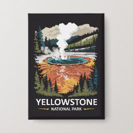 Yellowstone National Park Warmwaterbron Button