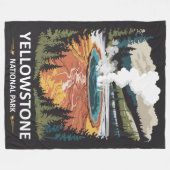 Yellowstone National Park Warmwaterbron Fleece Deken (Voorkant (Horizontaal))