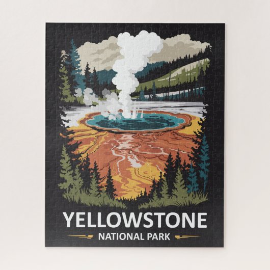 Yellowstone National Park Warmwaterbron Legpuzzel (Verticaal)