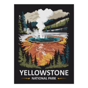 Yellowstone National Park Warmwaterbron Perfect Poster