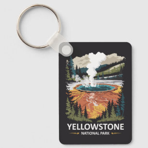 Yellowstone National Park Warmwaterbron Sleutelhanger