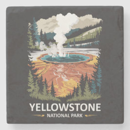 Yellowstone National Park Warmwaterbron Stenen Onderzetter