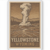 Yellowstone National Park Waterdichte Vinyl Sticke Sticker (Voorkant)