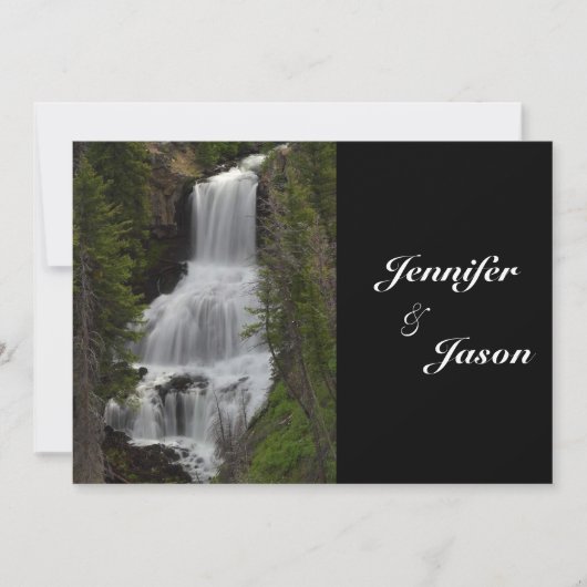 Yellowstone National Park Waterfall Wedding Invite Kaart (Voorkant)