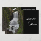 Yellowstone National Park Waterfall Wedding Invite Kaart (Voorkant / Achterkant)