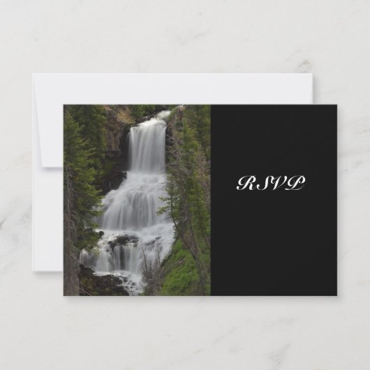 Yellowstone National Park Waterfall Wedding RSVP (Voorkant)