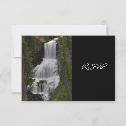 Yellowstone National Park Waterfall Wedding RSVP (Voorkant)
