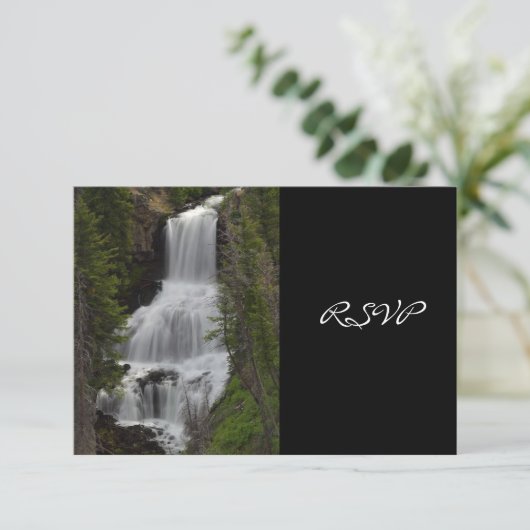 Yellowstone National Park Waterfall Wedding RSVP (Staand voorkant)