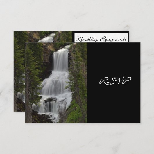 Yellowstone National Park Waterfall Wedding RSVP (Voorkant / Achterkant)