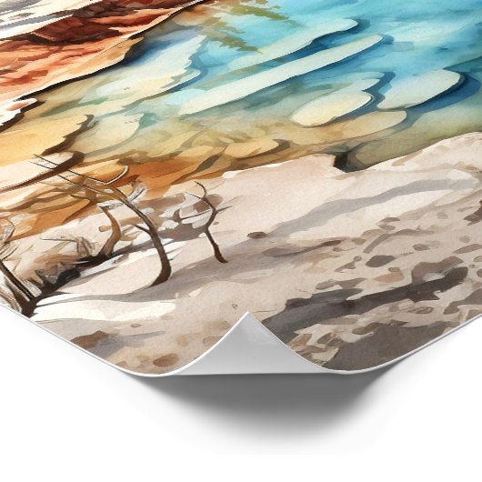 Yellowstone National Park Waterverf Art Print (Hoek)