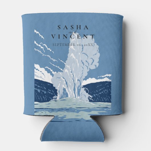 Yellowstone National Park Wedding Retro Blikjeskoeler (Achterkant)