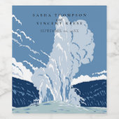 Yellowstone National Park Wedding Retro Wijn Etiket (Enkel label)