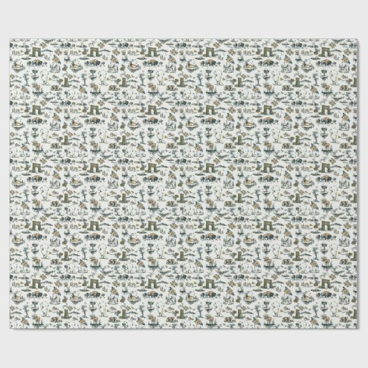 Yellowstone National Park Wildlife Pattern Cadeaupapier (Vlak)
