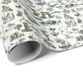 Yellowstone National Park Wildlife Pattern Cadeaupapier (Rol Hoek)