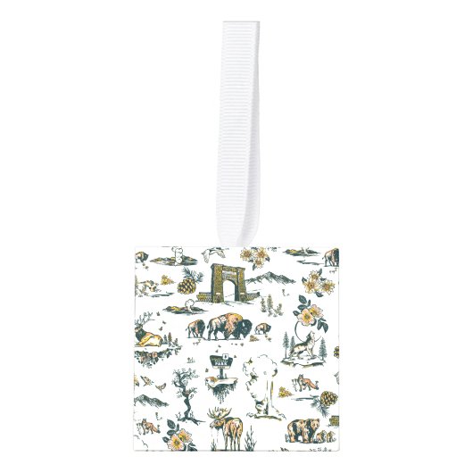 Yellowstone National Park Wildlife Pattern Decoratie (Voorkant)