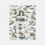 Yellowstone National Park Wildlife Pattern Fleece Deken (Voorkant)