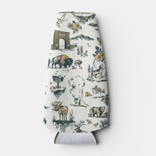 Yellowstone National Park Wildlife Pattern Flesjeskoeler (Voorkant)