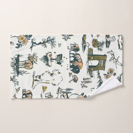 Yellowstone National Park Wildlife Pattern Handdoek (Handdoek)