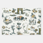 Yellowstone National Park Wildlife Pattern Inpakpapier Vel (Voorkant 2)