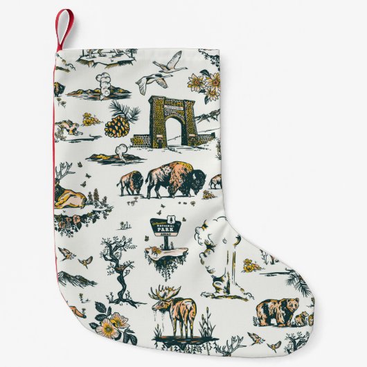 Yellowstone National Park Wildlife Pattern Kleine Kerstsok (Voorkant)