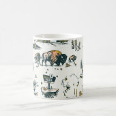 Yellowstone National Park Wildlife Pattern Koffiemok (Center)