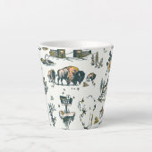 Yellowstone National Park Wildlife Pattern Latte Mok (Voorkant)