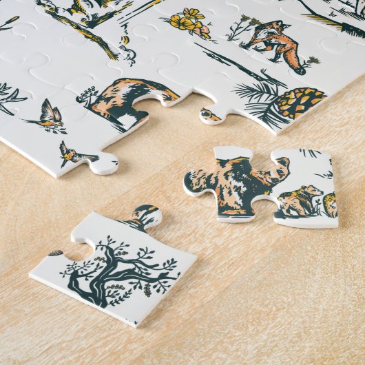 Yellowstone National Park Wildlife Pattern Legpuzzel (Zijkant)