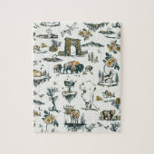 Yellowstone National Park Wildlife Pattern Legpuzzel (Verticaal)