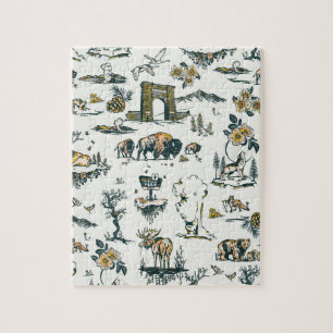 Yellowstone National Park Wildlife Pattern Legpuzzel