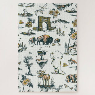 Yellowstone National Park Wildlife Pattern Legpuzzel