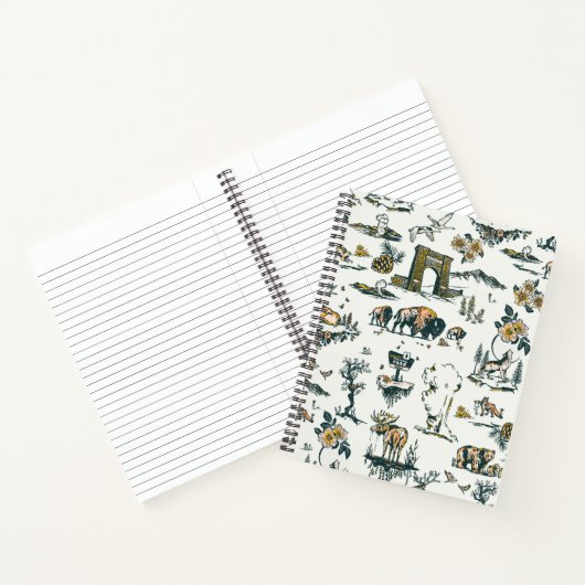 Yellowstone National Park Wildlife Pattern Notitieboek (Binnen)