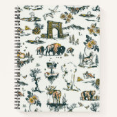 Yellowstone National Park Wildlife Pattern Notitieboek (Voorkant)