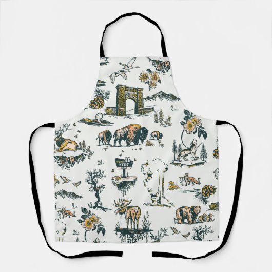 Yellowstone National Park Wildlife Pattern Schort (Voorkant)