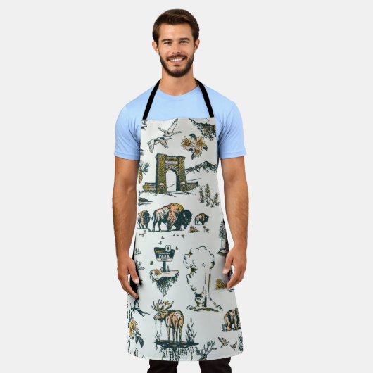 Yellowstone National Park Wildlife Pattern Schort (Gedragen)