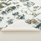 Yellowstone National Park Wildlife Pattern Sherpa Deken (3/4)