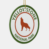Yellowstone National Park Wolf Keramisch Ornament (Rechts)
