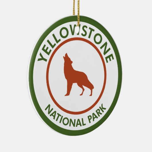Yellowstone National Park Wolf Keramisch Ornament (Rechts)