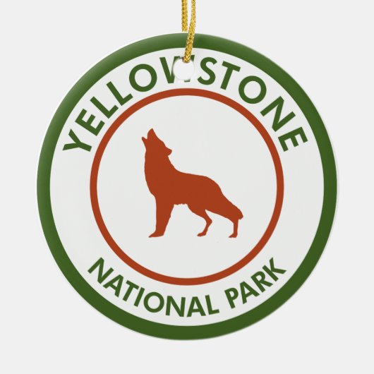 Yellowstone National Park Wolf Keramisch Ornament (Voorkant)
