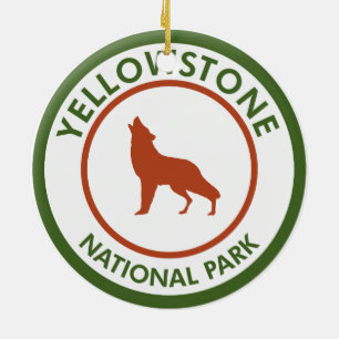 Yellowstone National Park Wolf Keramisch Ornament