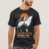 Yellowstone National Park Wolf Mountains Dubbele B T-shirt (Voorkant)