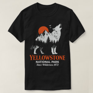 Yellowstone National Park Wolf Mountains Dubbele B T-shirt