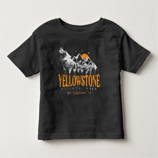 Yellowstone National Park Wolf Mountains  Kinder Shirts (Voorkant)