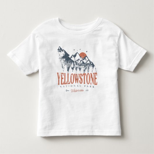 Yellowstone National Park Wolf Mountains  Kinder Shirts (Voorkant)
