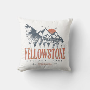Yellowstone National Park Wolf Mountains  Kussen
